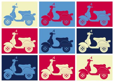 Scooter pop art.Inspiration from Andy Warhol clipart