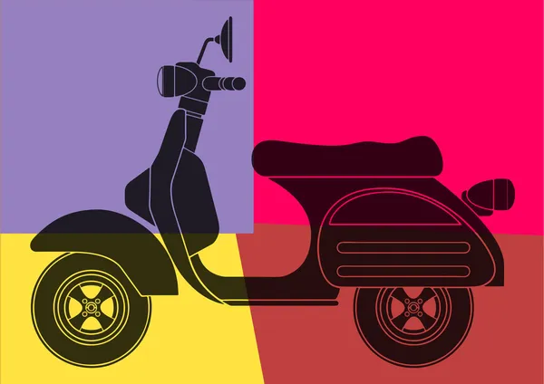 Scooter pop art.Inspiration d'Andy Warhol — Image vectorielle