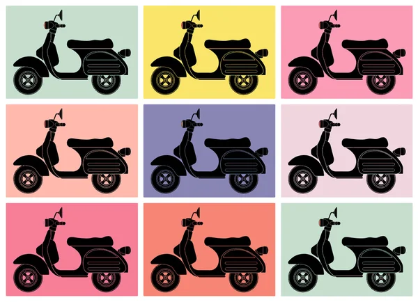 Scooter Pop art.inspiration von andy warhol — Stockvektor