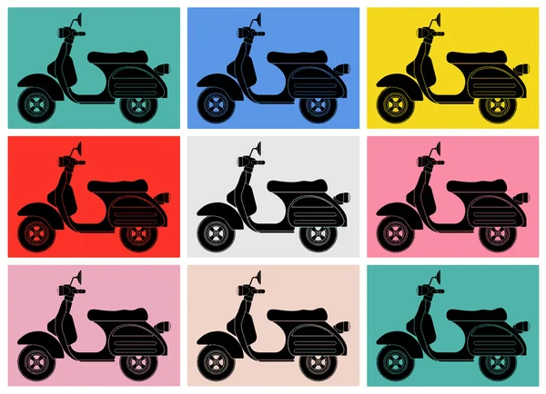 Scooter pop art.Ispirazione da Andy Warhol — Vettoriale Stock