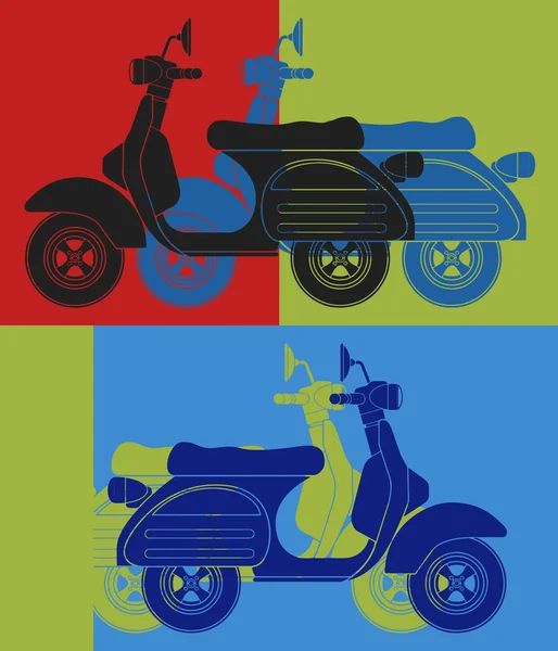 Scooter pop art.Ispirazione da Andy Warhol — Vettoriale Stock
