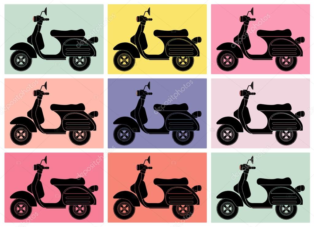 Scooter pop art.Inspiration from Andy Warhol