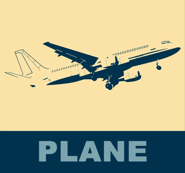 Pop art. Plane in english — Stock Vector