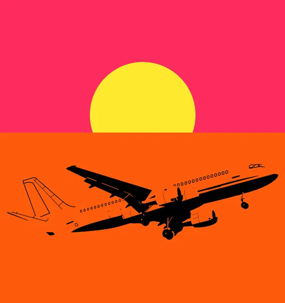 Pop art. Plane — Stock Vector
