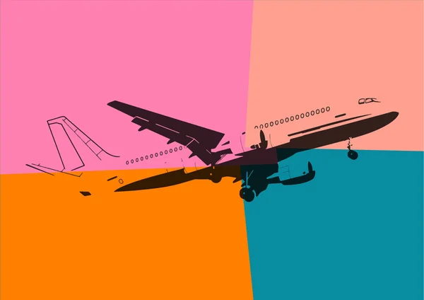 Pop art. Avião —  Vetores de Stock