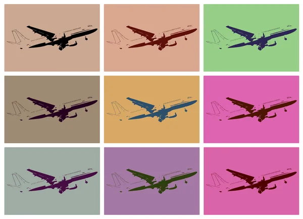 Pop art. uçak — Stok Vektör