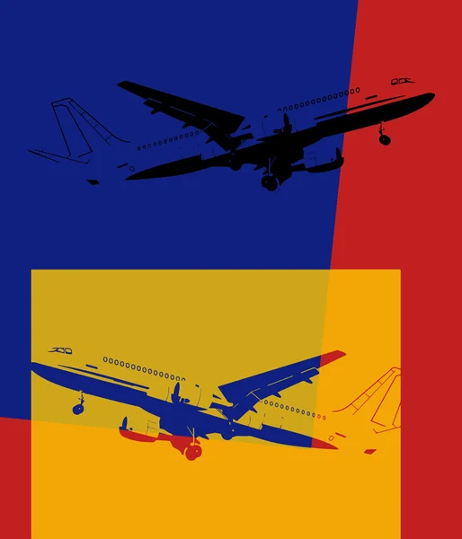 Pop-Art. Flugzeug — Stockvektor