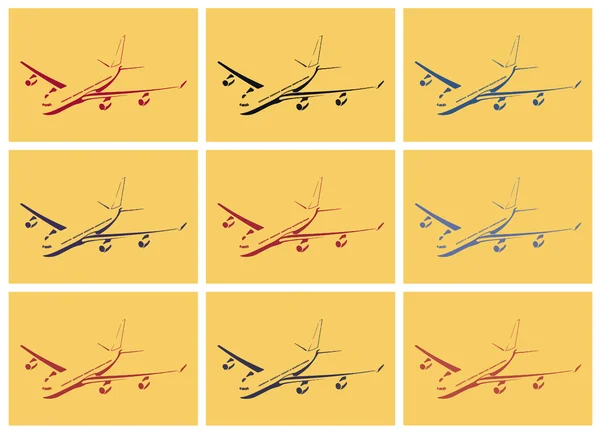 Pop art. uçak — Stok Vektör