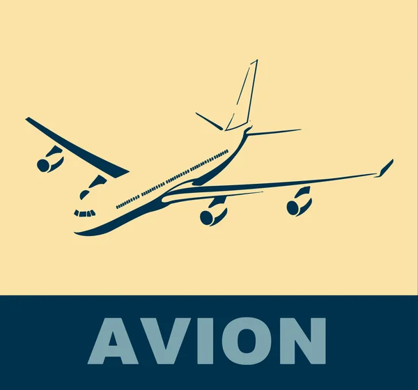 Pop art. Avion en français — Image vectorielle