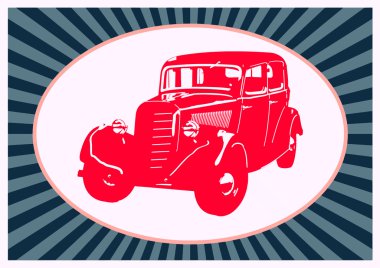 eski model araba pop art