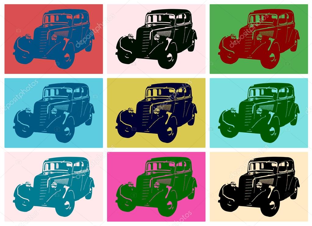 Vintage car pop art