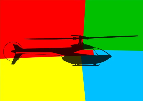 Pop art. helicóptero — Vetor de Stock