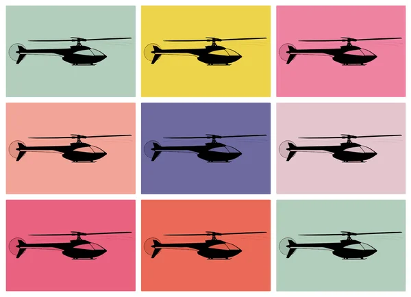 Pop art. helicóptero — Vetor de Stock