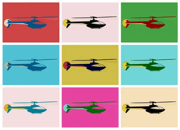 Pop art. helicóptero — Vetor de Stock