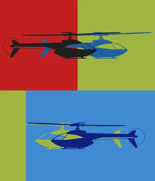 Pop art. helicóptero — Vetor de Stock