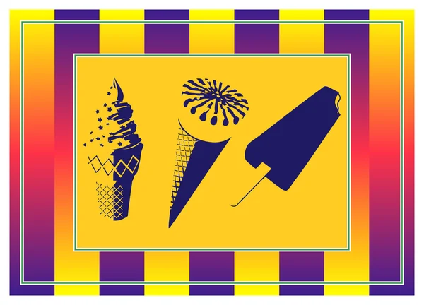 Ice cream. Pop art — Stock Photo, Image