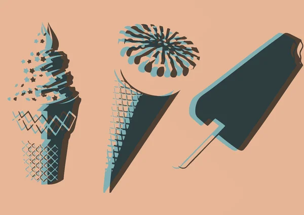 आइसक्रीम। पॉप आर्ट — स्टॉक वेक्टर