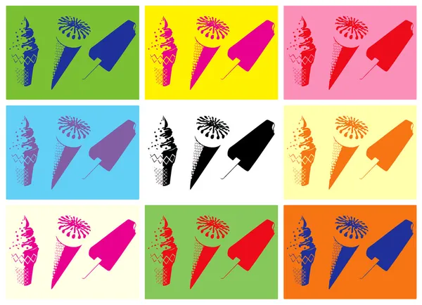 Ice cream. Pop art — Stock Vector