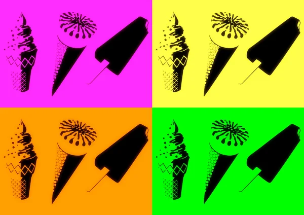 Ice cream. Pop art — Stockvector