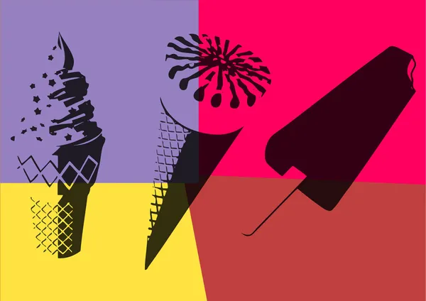 De la glace. Pop art — Image vectorielle