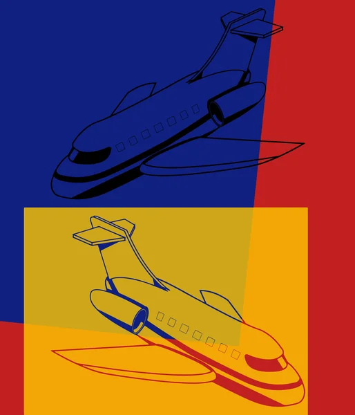 Arte pop. Avión — Vector de stock