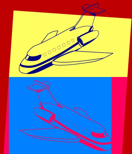 Pop art. Avião — Vetor de Stock