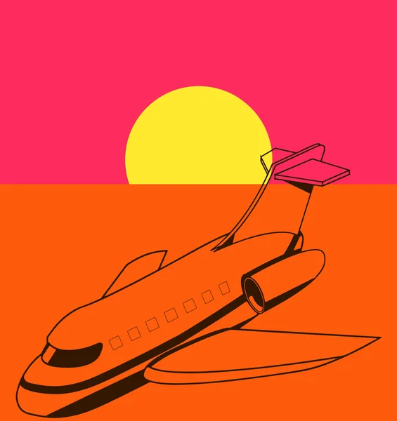 Pop art. Plane — Stock Vector