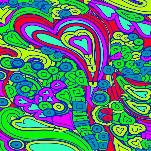 Psychedelic hearts — Stock Vector