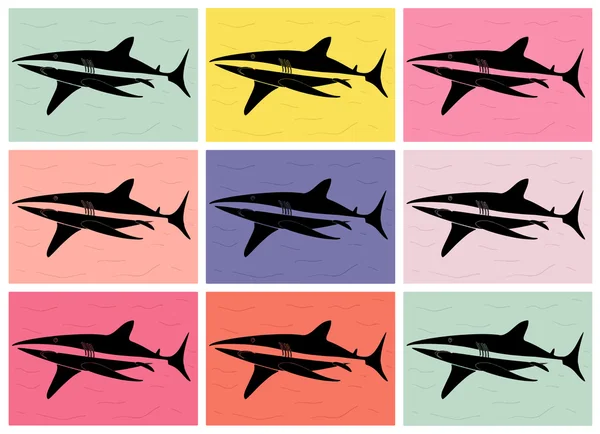 Arte pop tubarão —  Vetores de Stock