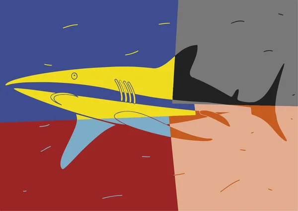 Žralok pop-art — Stockový vektor