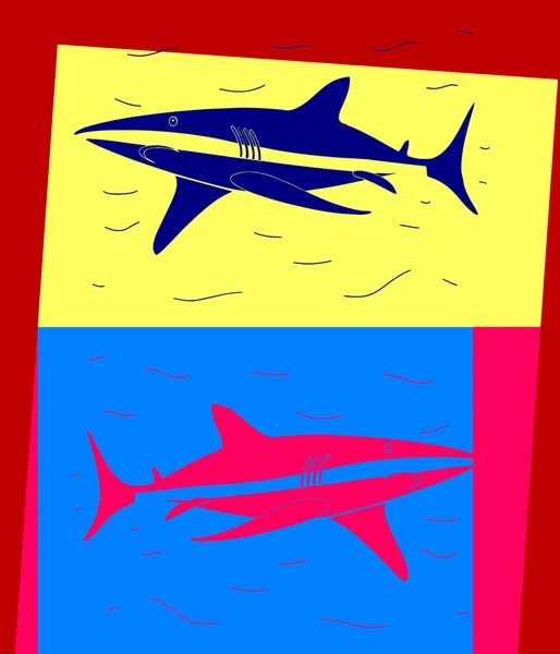 Rekin pop-artu — Wektor stockowy