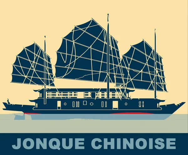 Chinese junk pop art — Stock Vector