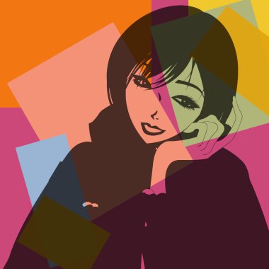Üzgün bir kadın. Pop art