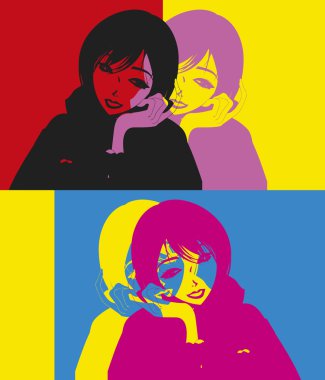 Üzgün bir kadın. Pop art