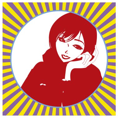 Üzgün bir kadın. Pop art