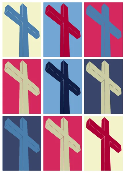 Crucifixo, pop art —  Vetores de Stock