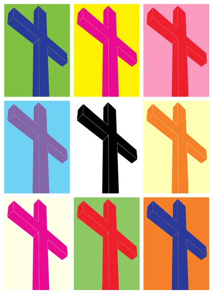 Crucifixo, pop art — Vetor de Stock