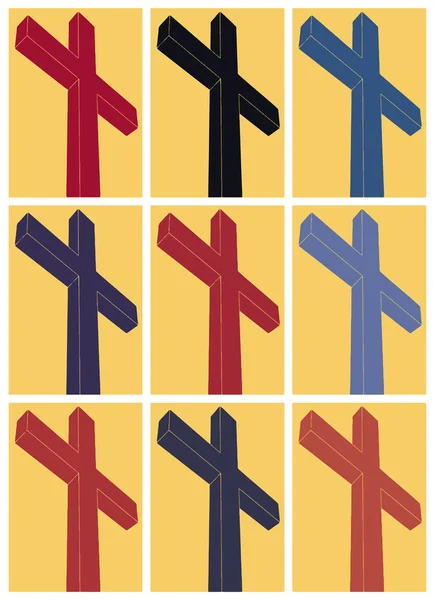 Crucifijo, arte pop — Vector de stock