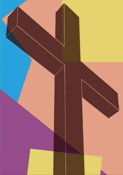 Crucifix, seni pop - Stok Vektor