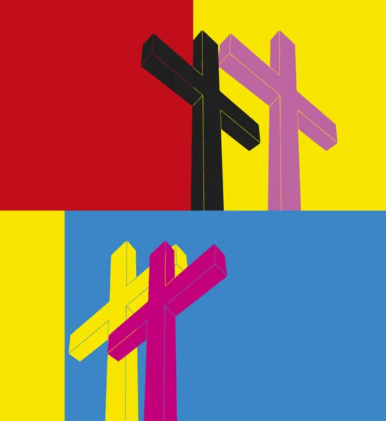 Crucifixo, pop art —  Vetores de Stock