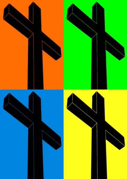 Krucifix, pop-art — Stockový vektor