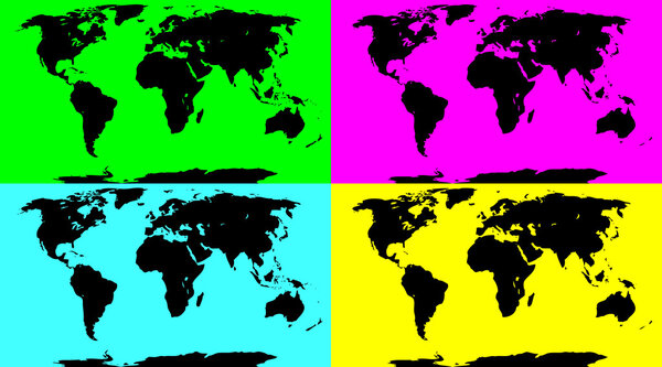 World map pop art