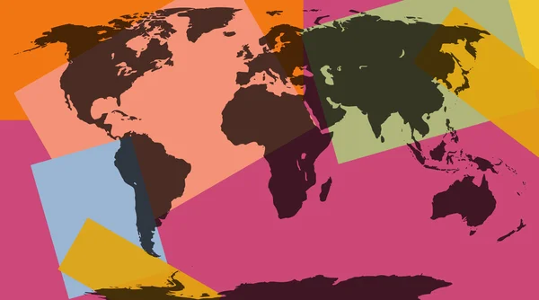 Mapa světa pop-art — Stockový vektor