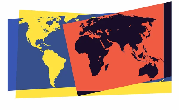 Carte du monde pop art — Image vectorielle