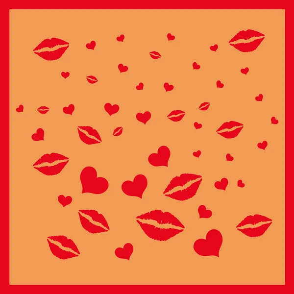 Lips and hearts — Stock Vector
