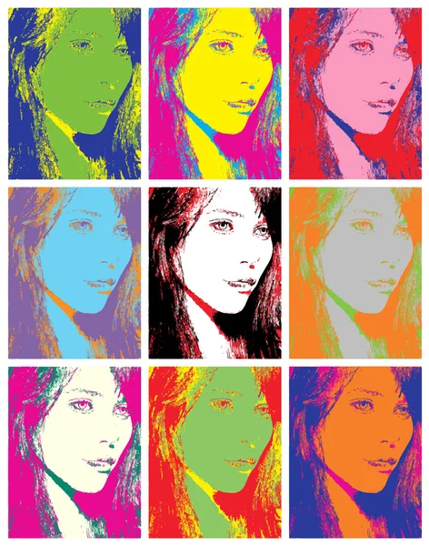 Belle fille pop art — Image vectorielle