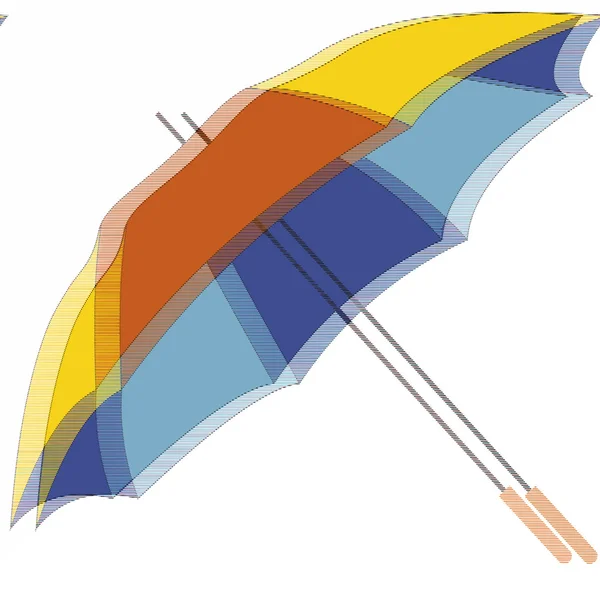 Parapluie multicolore pop art — Image vectorielle