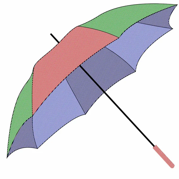 Parapluie multicolore pop art — Image vectorielle