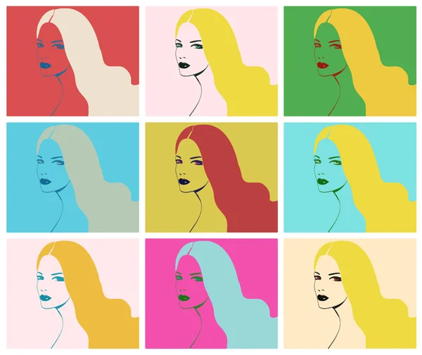 Belle fille pop art — Image vectorielle