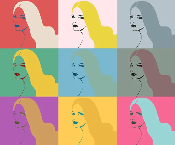 Belle fille pop art — Image vectorielle